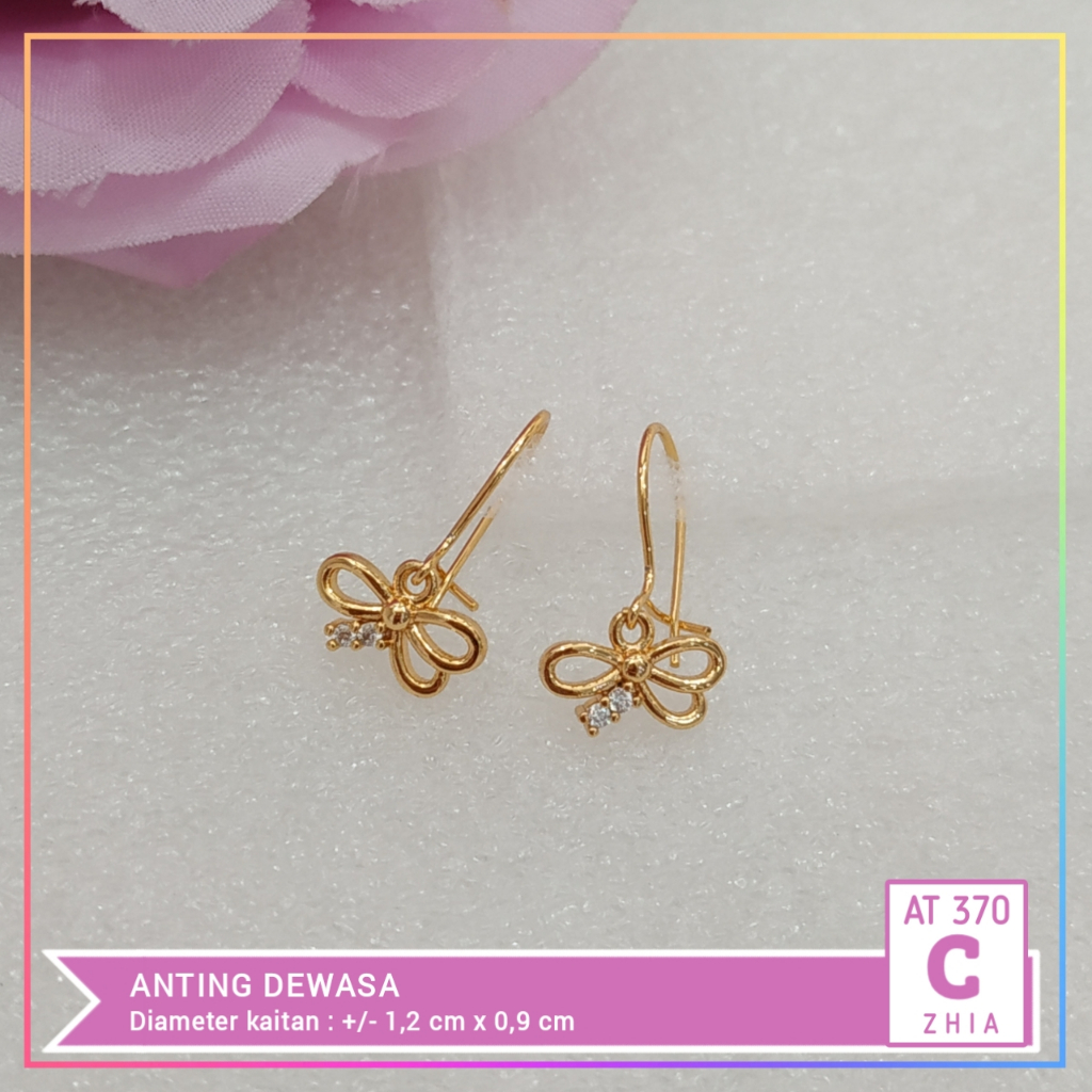 Anting xuping anting dewasa kait mata bunga perhiasan lapis emas gold AT 370