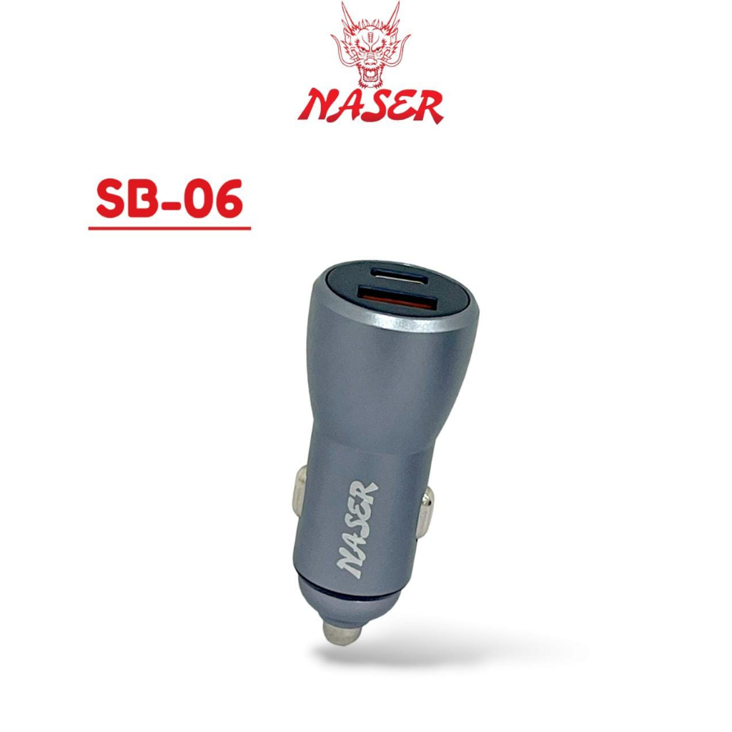 NASER SAVER SB-06 USB + TYPE C / Car Charger 38w High Speed Charging Universal