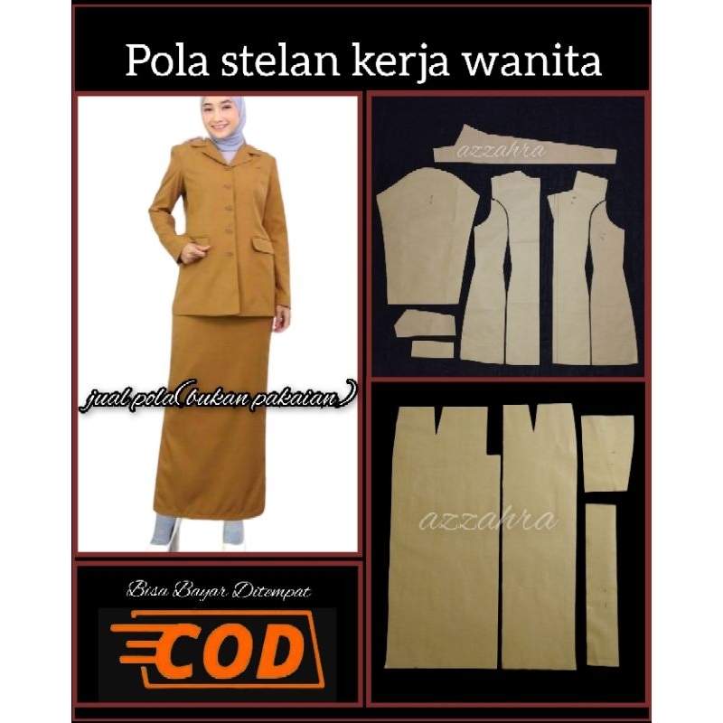 Pola Stelan Kerja/dinas wanita(pola baju dinas+rok span))