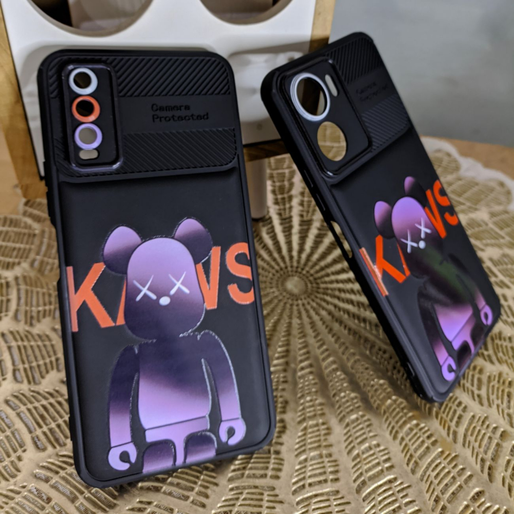 Case Redmi A1 A2 9A 9C 10A 10C 12C Redmi Note 8 Note 9 Note 10 Note 10S Note 11 Note 11S Note 12 4G Casing Aesthetic Kaws Purple Bear Pro Camera Premium