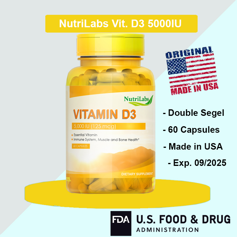 NutriLabs Vitamin D3 5000 IU - 60 Capsules 100% Original Made in USA !