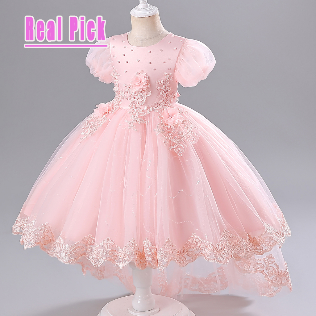 3-10thn Elegan Gaun Pesta Formal Dengan Wedding Flower Princess Dress Anak Perempuan