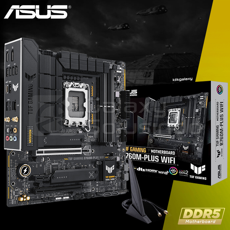 ASUS TUF GAMING B760M-PLUS WIFI Intel LGA1700 B760 DDR5 Motherboard Raptor Lake