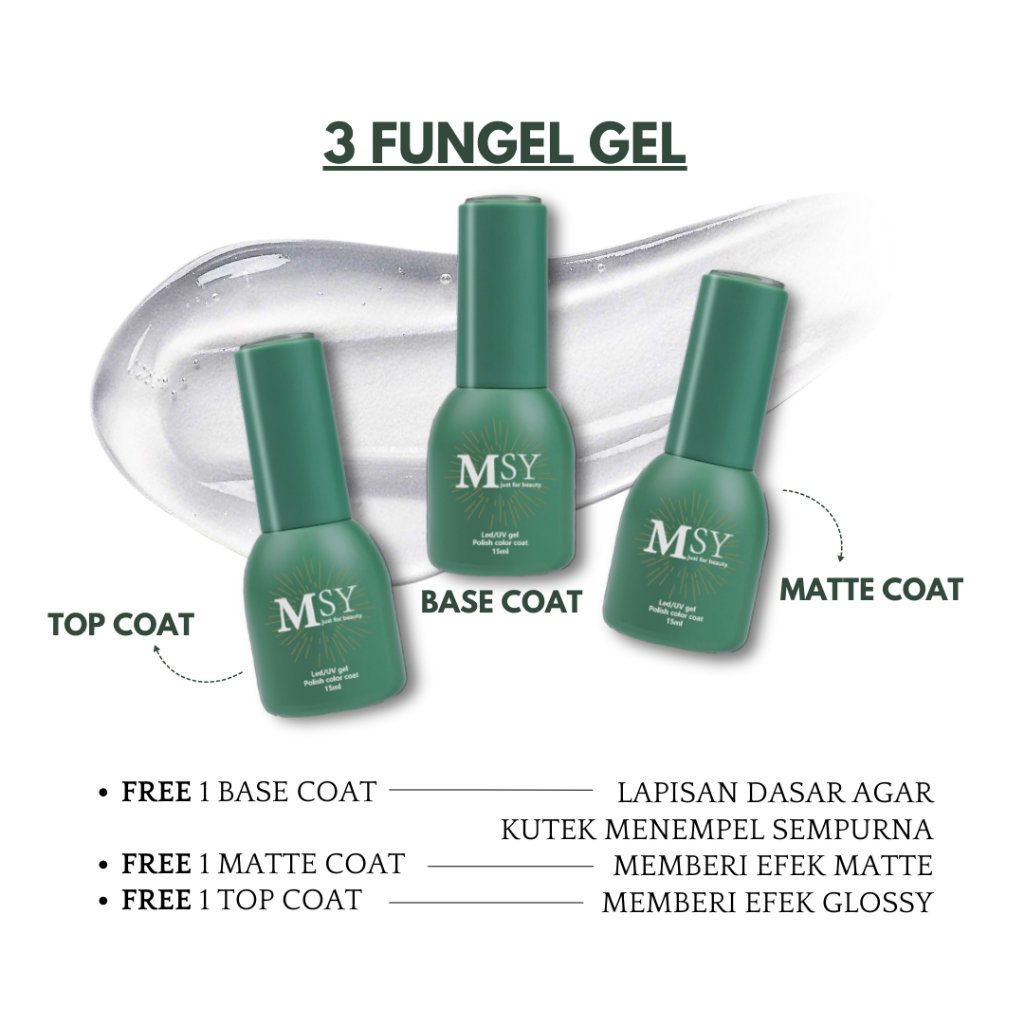 [ COD ] Paket Kutek Gel UV LED 15ml/Nail Gel Set Polish 24 Warna Free 3pcs FungsiCoat/Multiwarna Soft Colour Gel Polish