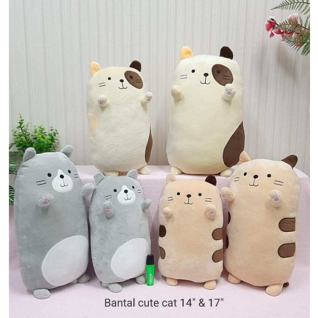 Bantal Cute Cat Size /38cm/bantal Boneka/bantal kucing//Bantal Animal Timbul Cat