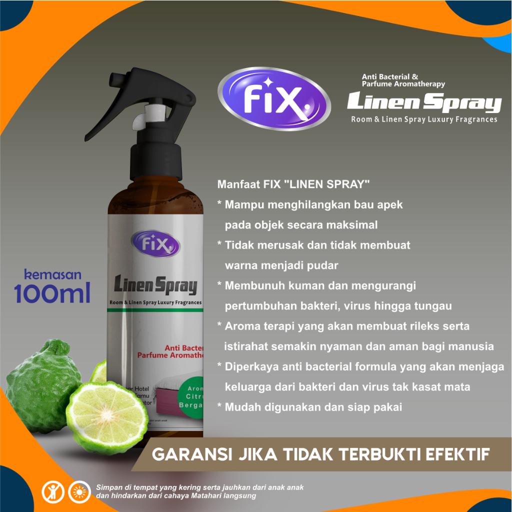 Room and Linen Spray Anti Tungau dan Bakterial dengan Bahan Alami by FIX