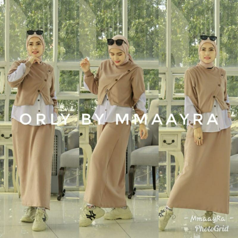 orly by mmaayra setelan atasan dan rok baju terbaru setelan wanita ootd hijab baju casual santai dai