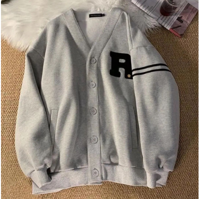 Smile Stripe Cardy Premium Outerwear R / Cardigan Fleece Unisex Korean Style / Abu