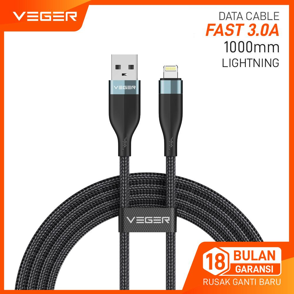 VEGER Kabel Data Cable VP-28 Lightning For iPhone &amp; iPad ( 1M / 100cm / 1000mm )