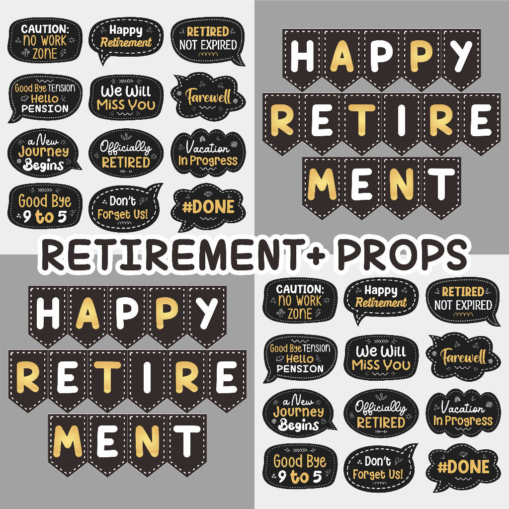 Banner bunting flag happy retirement farewell props photobooth fun props farewell party flags bender