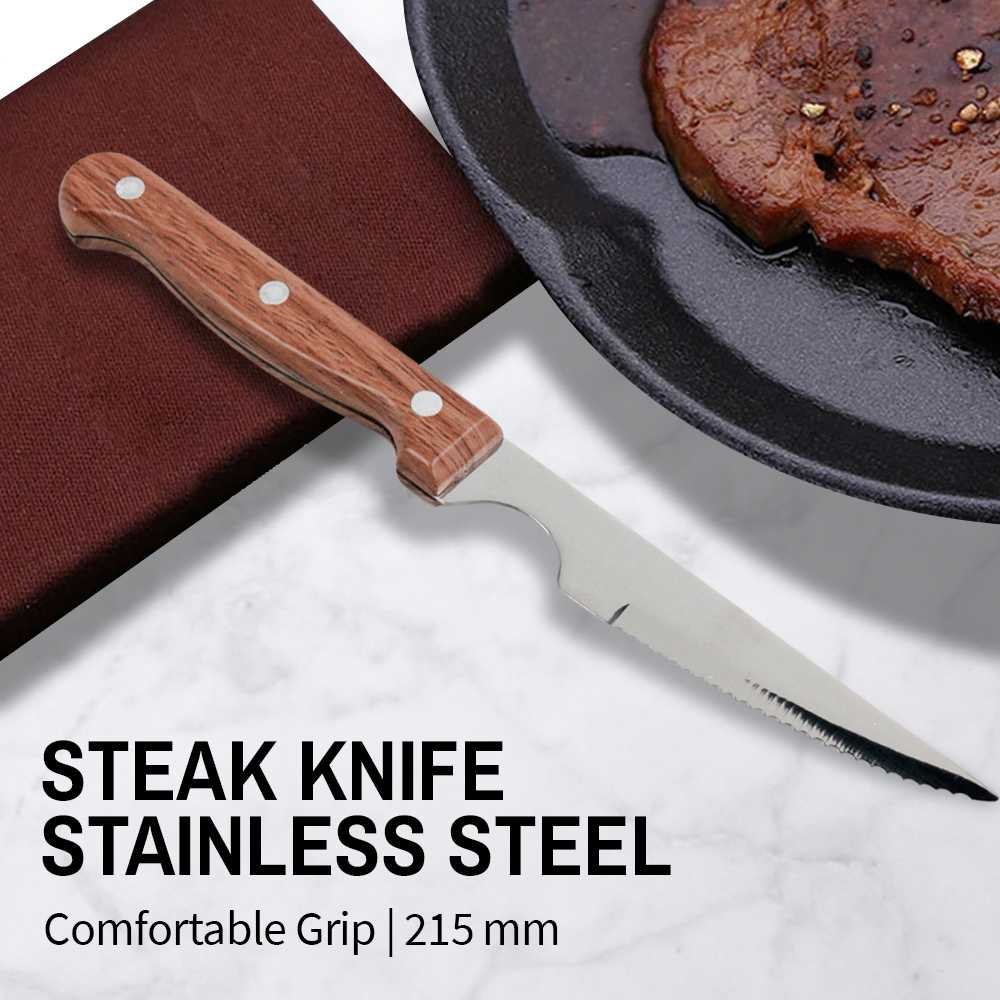 Pisau Makan Steak Knife Stainless Steel Comfortable Grip - Olympia