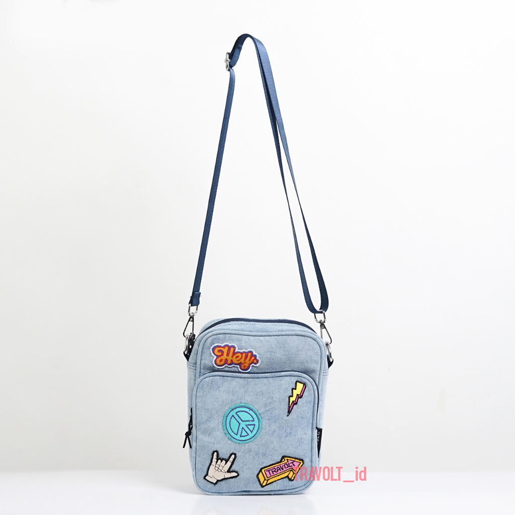 Tas Selempang Jeans Patch -Travolt - Sling bag - Tas Denim - Tas Patch - Arrow