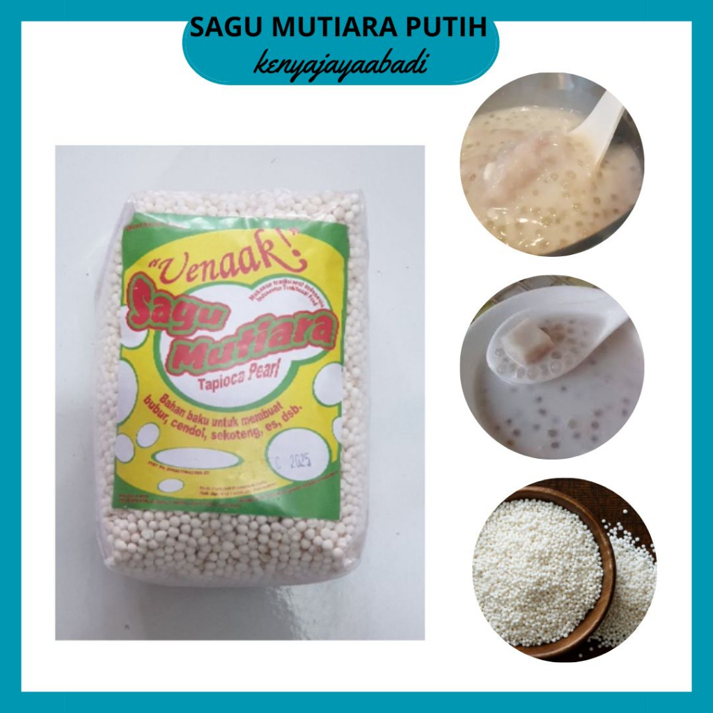 

kenyajayaabadi⚡Sagu Mutiara PUTIH POLOS 500 gram / Sagu mutiara putih topping minuman es dingin / topping makanan dessert MURAH