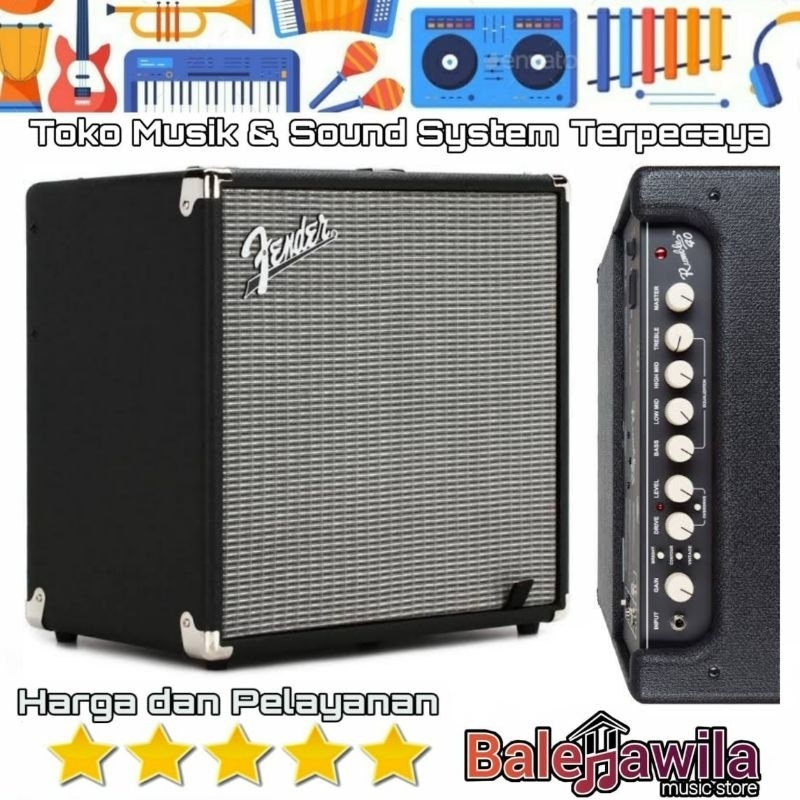 Amplifier Ampli Gitar Fender Rumble 40 V3 Bass Combo Amplifier Ori