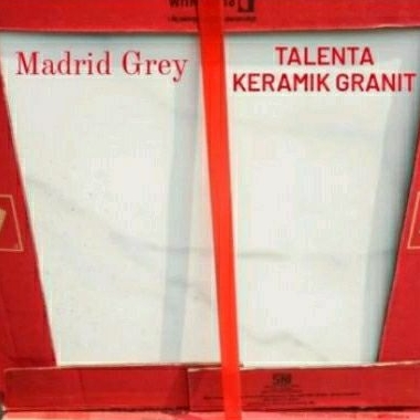 Keramik 40x40 Glossy Putih Motif Madrid Grey Kw3