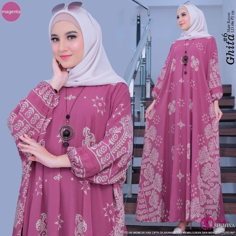 KAFTAN JUMBO BISA UNTUK SERAGAM LEBARAN MOTIF GITHA WARNA LENGKAP