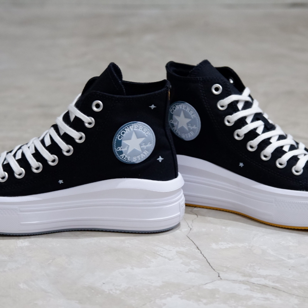 CONVERSE CHUCK TAYLOR ALL STAR HI MOVE BLACK WHITE ORANGE