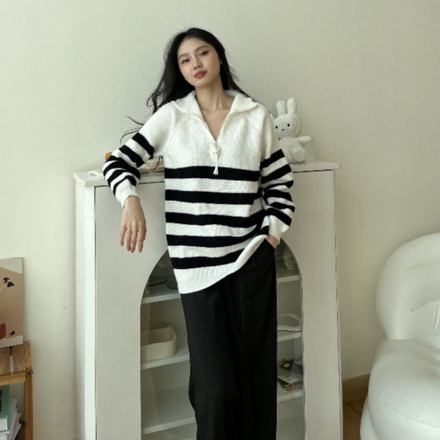 Mendy Thick Sweater - Pakaian Wanita Casual - Atasan Rajut - Blouse Korean Style