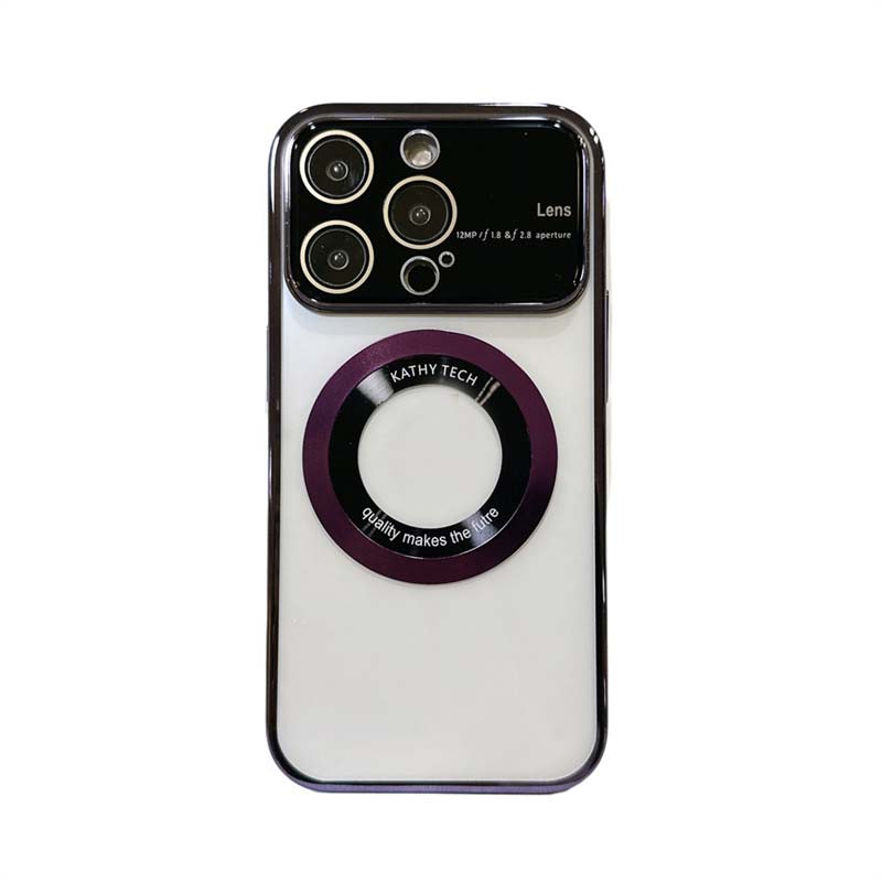 Lens Camera Protection Electroplating Case Magsafe For Iphone 14 Pro Max 14 Pro 14 PC Transparent Plating Shockproof Cover