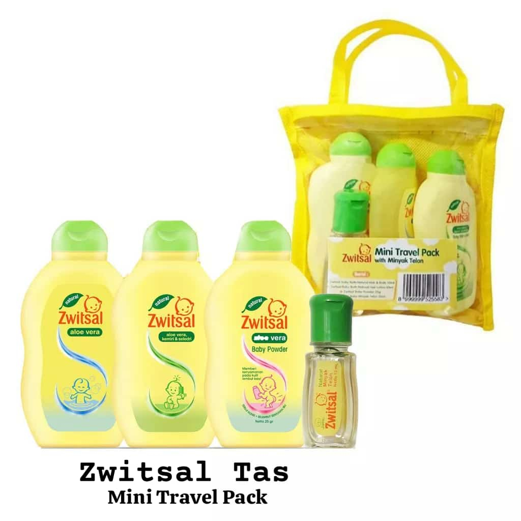 1 PAKET ZWITSAL TAS ISI SABUN MANDI BAYI HARGA HEMAT DAPAT 4 PCS PRODUK MINI TRAVEL PACK