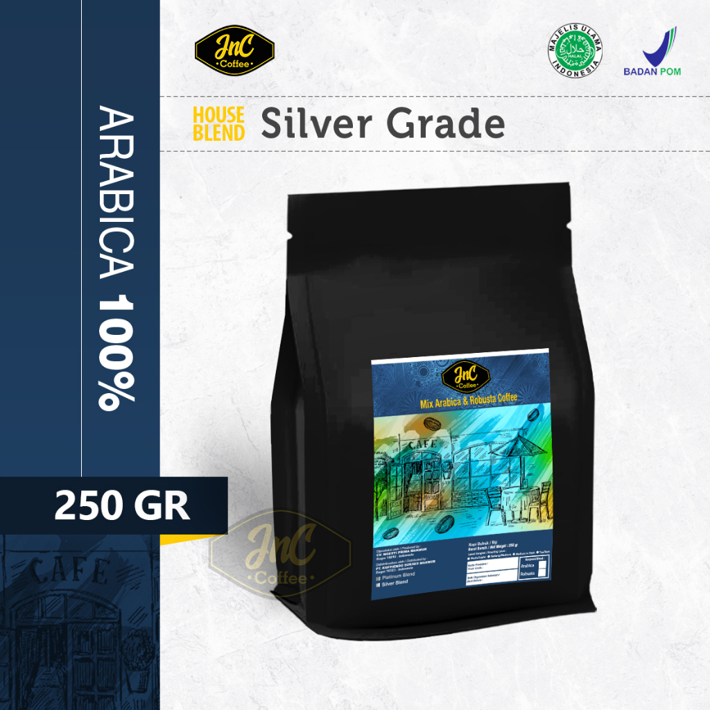 

JnC Silver House Blend 250 Gr 100% Arabica For Kopi Susu Espresso