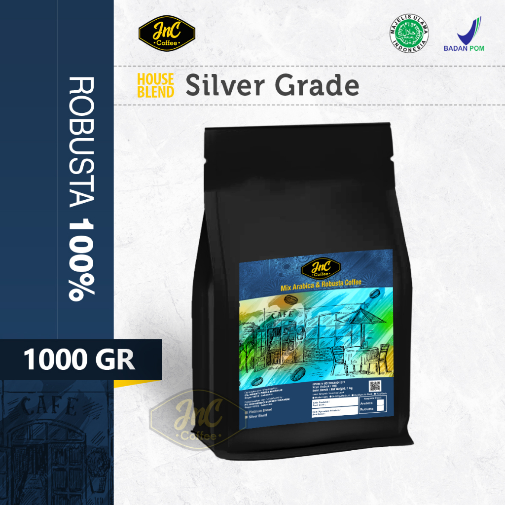 JnC Silver House Blend 1 KG 100% Robusta Untuk Kopi Susu Espresso