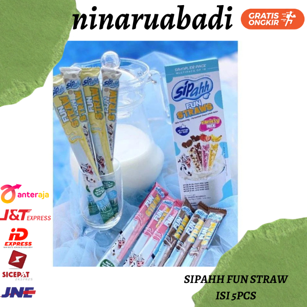 【TOPSELLER】Sipah Si Pah Fun Straw pack 10's / sedotan susu unik pemberi rasa Sipah Straws 5pcs Sedot