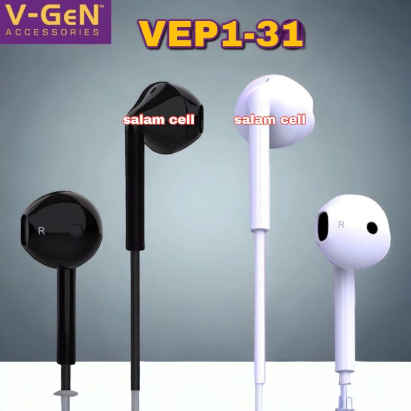 Headset V-GeN VEP1-31 Wired Earphone Headset Vgen Bass Driver Original Garansi Resmi