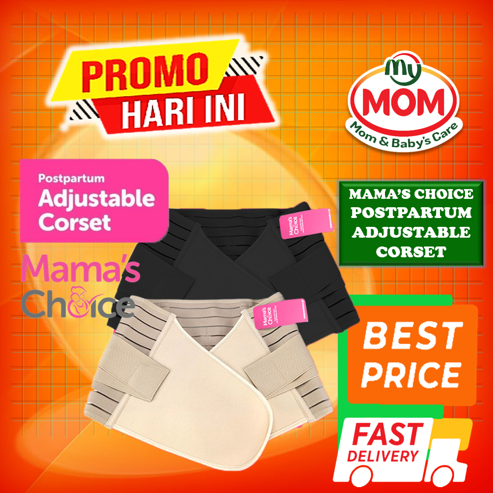 [BPOM] Mama's Choice Postpartum ADJUSTABLE Corset  / BLACK, CREAM / SIZE L, XXL, XXXL / Korset Melahirkan Mamas Choice / Mama Choice Korset Ibu Melahirkan / Gurita Ibu Melahirkan setelah Cesar / MYMOM