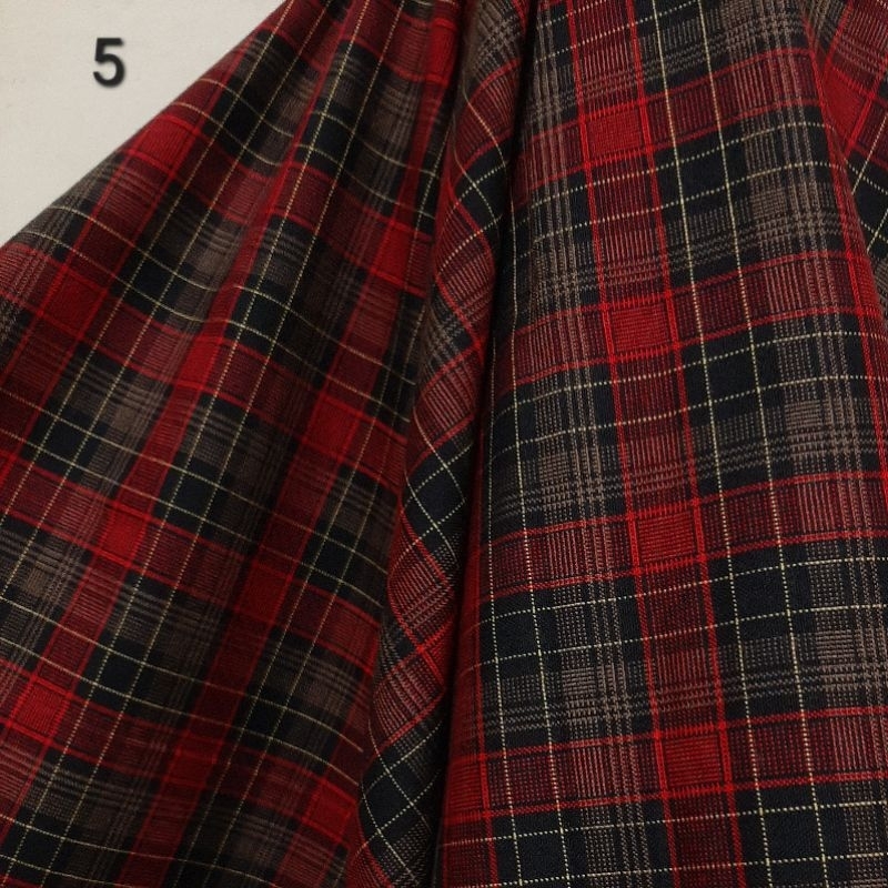 Kain Kotak Yarndyed ( merah maroon hitam ) per 25 cm = 11.000 minimal pesanan 1 meter = klik 4x