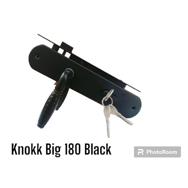 kunci pintu besar hitam handle pintu full black gagang kunci pintu komplit 25cm hitam