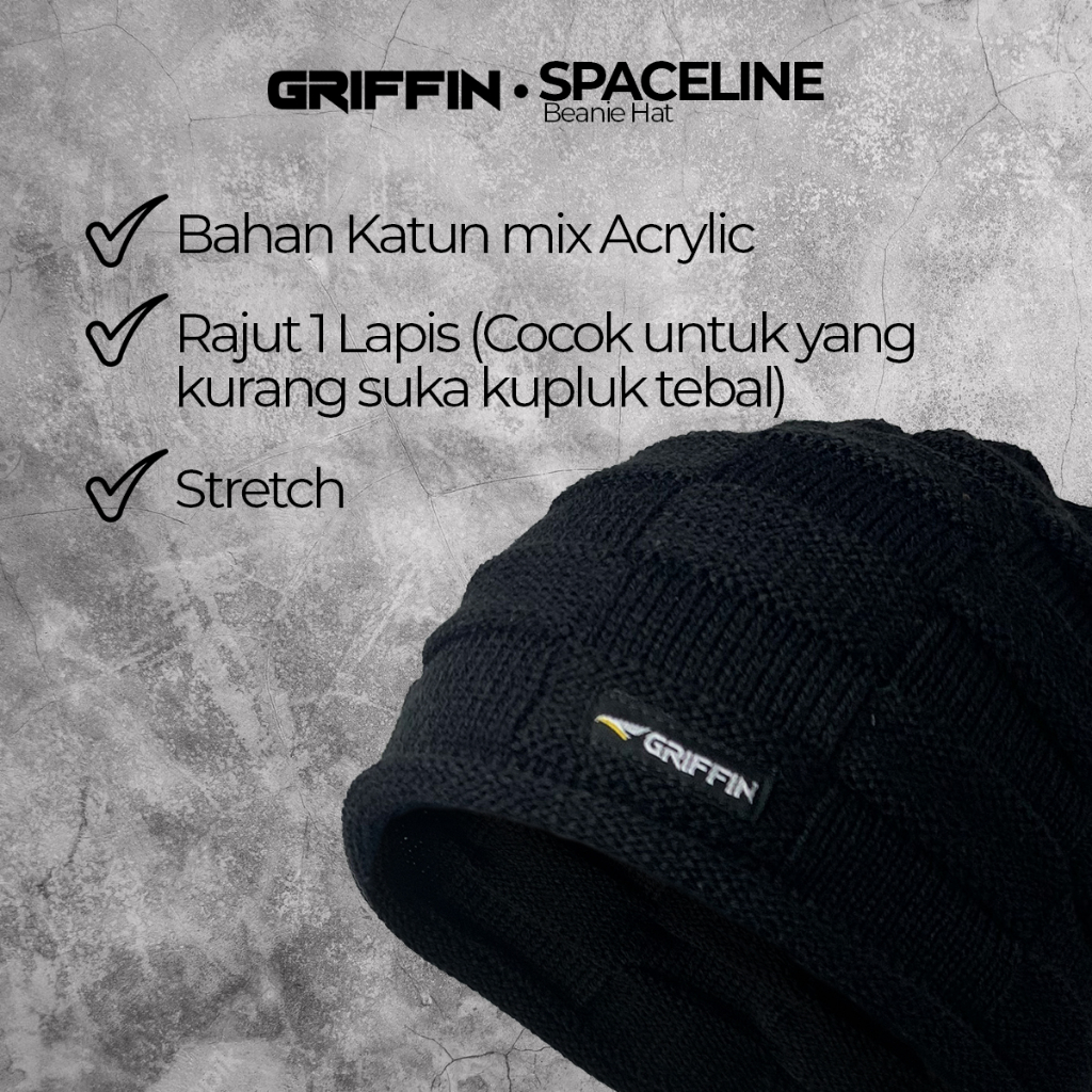 Topi Kupluk Pria Rajut Dewasa Kotak Spaceline by Griffin