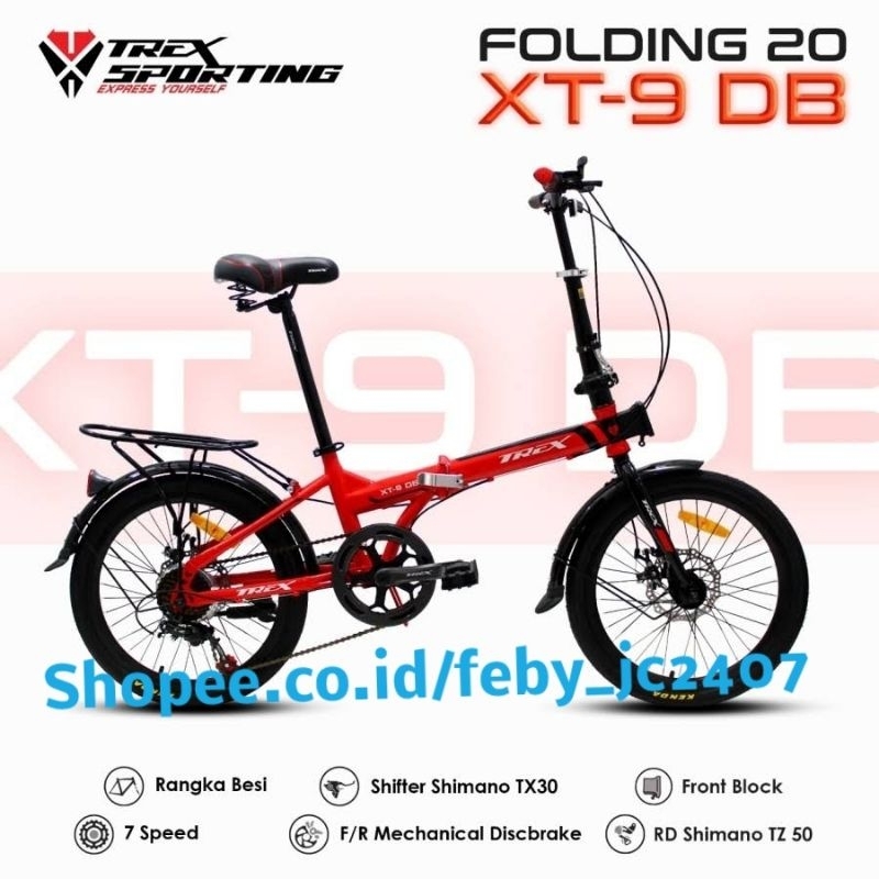 Trex Xt 9 db Sepeda Lipat 20 Inch Trex Xt 9 db Disc Brake 7 Speed