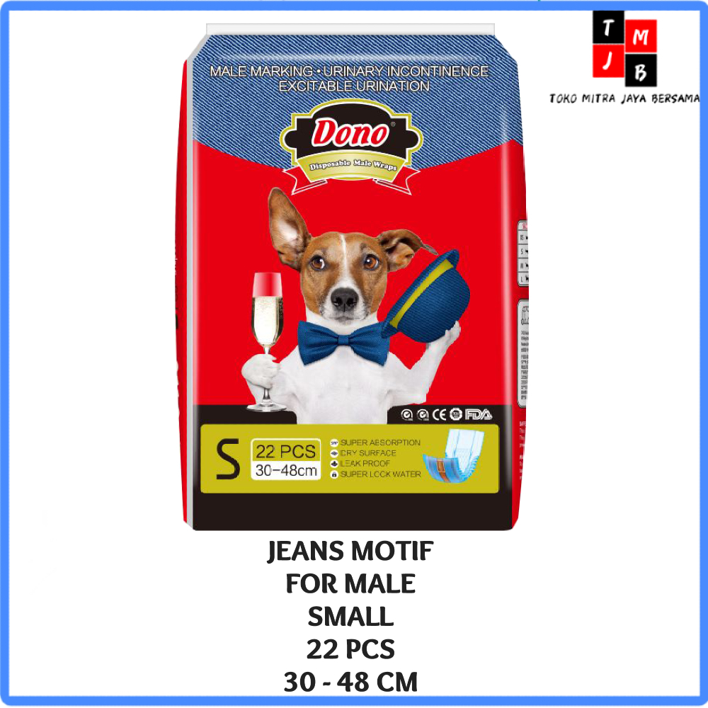 POPOK ANJING JANTAN XS S M DIAPERS MALE WRAPS MOTIF JEANS DONO HEWAN PELIHARAAN