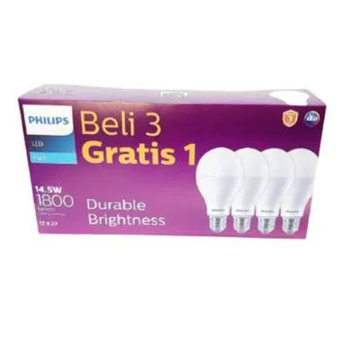 Philips Paket Lampu LED MyCare 14,5 W Putih Bulb (Isi 4 Pcs)PROMO GARANSI