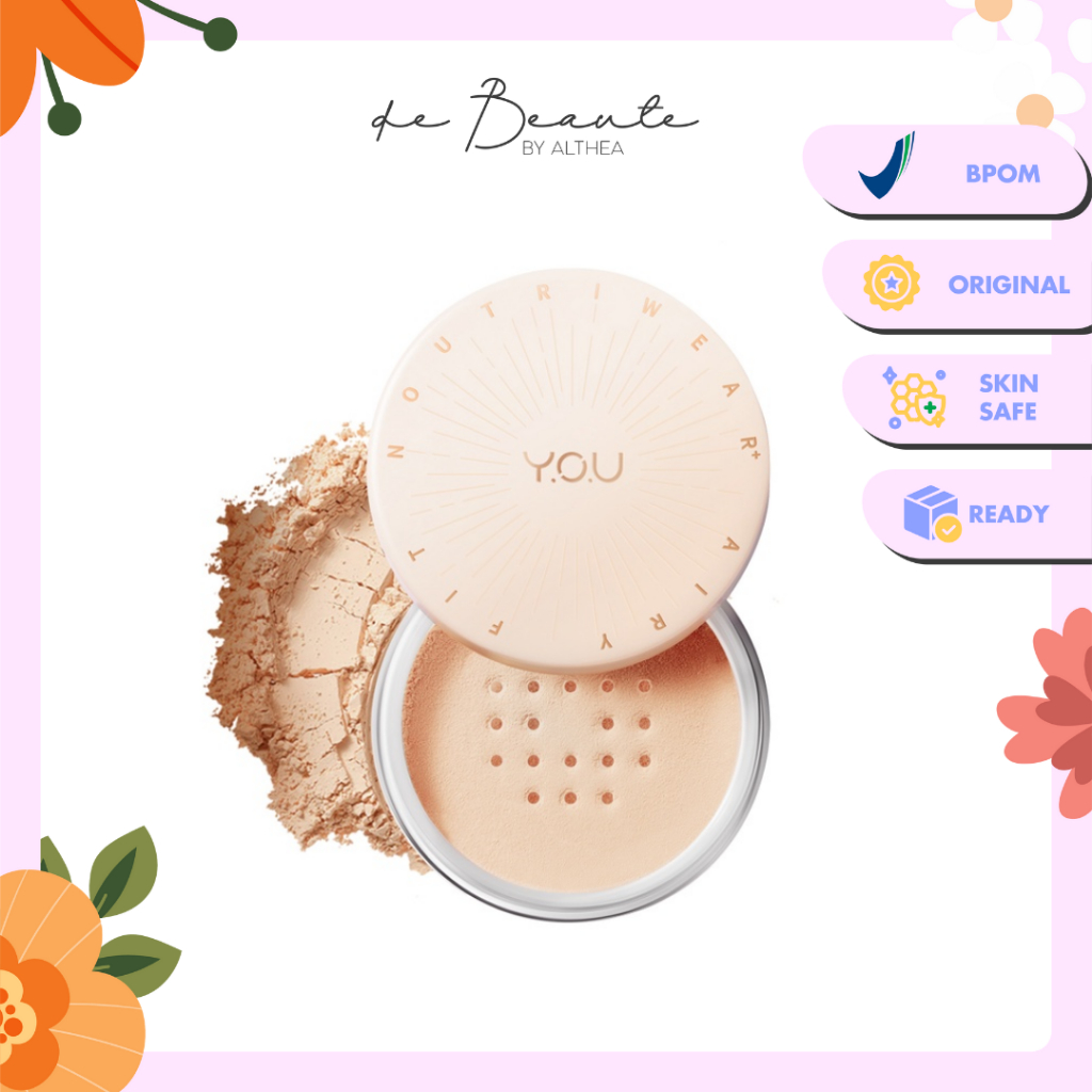 YOU NoutriWear+ Airy Fit Loose Powder | Nourishing | Oil Control Hingga 24 Jam | Tahan Lama Bedak Tabur | Tahan Air | Kosmetik