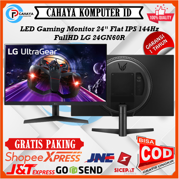 Monitor Gaming 24&quot; Flat IPS 144Hz FullHD LG 24GN60R Garansi 1 Tahun