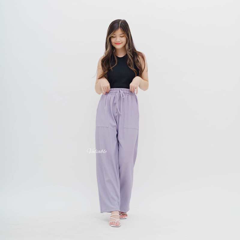 (M-XXL) Zoe Highwaist Loose Knit Pants Valiable