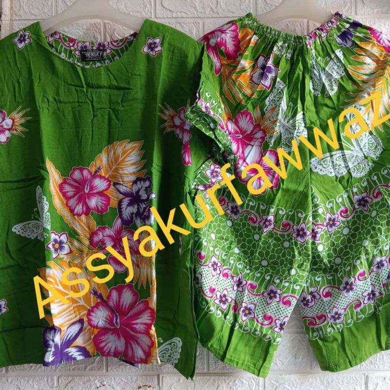 SETELAN CELANA KULOT HENGKY MOTIF MELATI