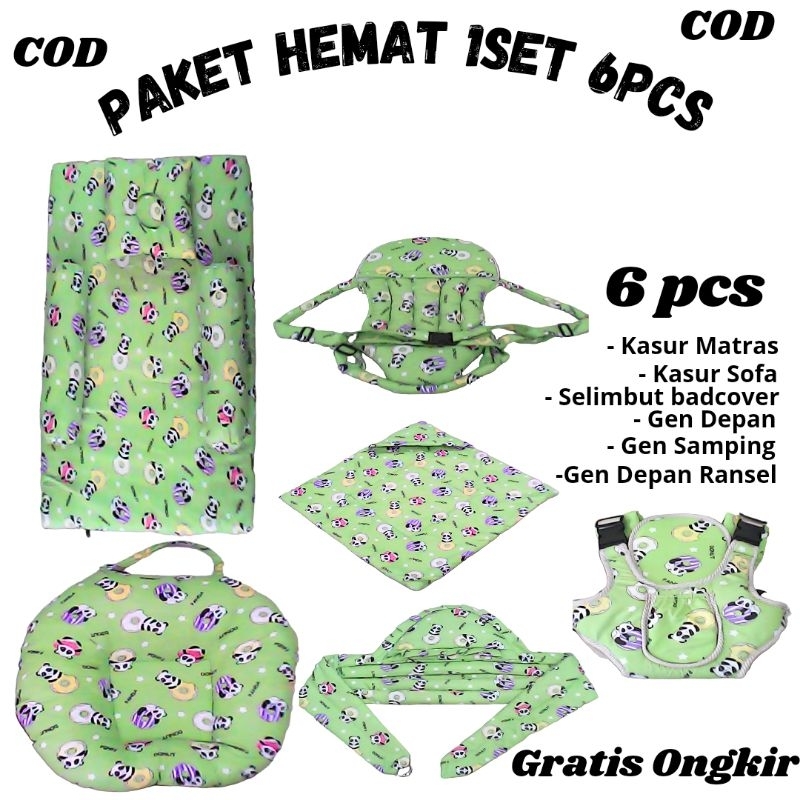 Kasur matras sett / sofa baby / selimbut baby/ gendongan samping/ gendingan depan ransel/ kasur sett  5 in 1 - 6 in 1 / paket hemat