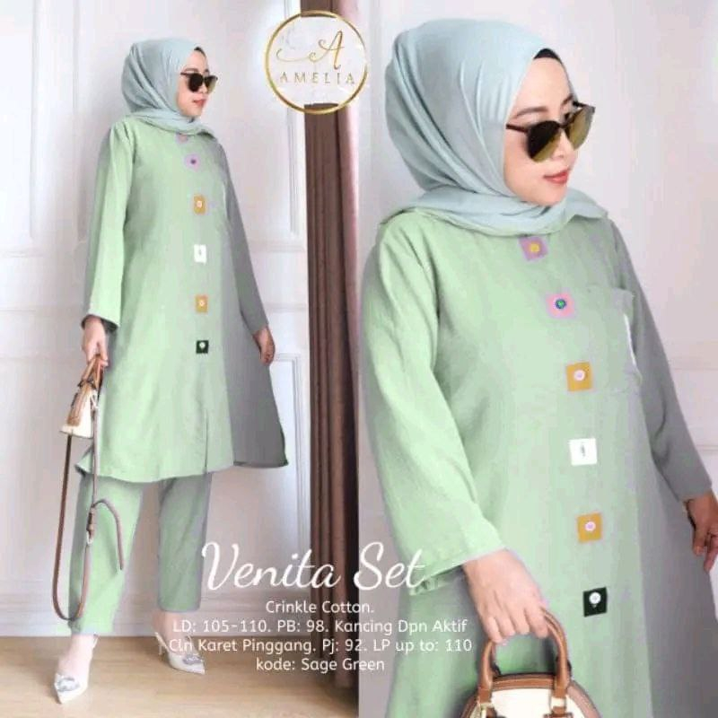 JUMBO NEW SETELAN LONG TUNIK POLOS JUMBO JULITA / SETCEL LONG CRINKLE AIRFLOW DIVYA POLOS FIT TO XXX