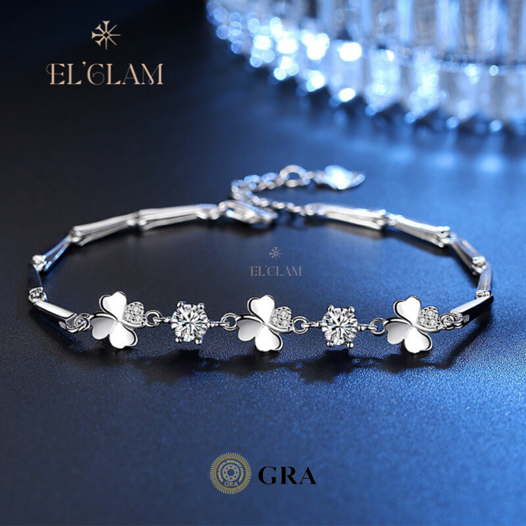 Gelang Moissanite Clove 0,5 ct (Bersertifikat GRA) Lapis Emas 18K/ Berlian Imitasi / Perhiasan Berli