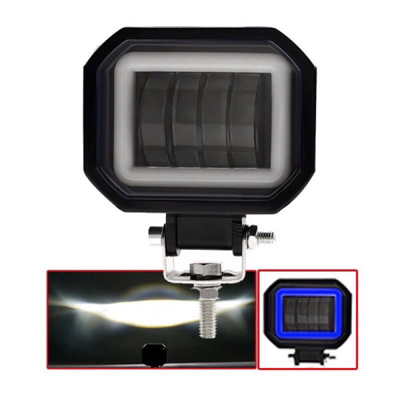 (1Pcs) Lampu Tembak Daymaker Mini 4Lensa Kotak Bulat K40 K41 Lampu Daymaker Foglamp Waterproft Best Quality