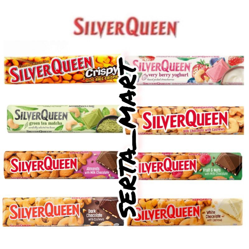 

Silverqueen Milk Chocolate With Cashew 22gr / 55gr / Almond / Berry Yoghurt / Matcha