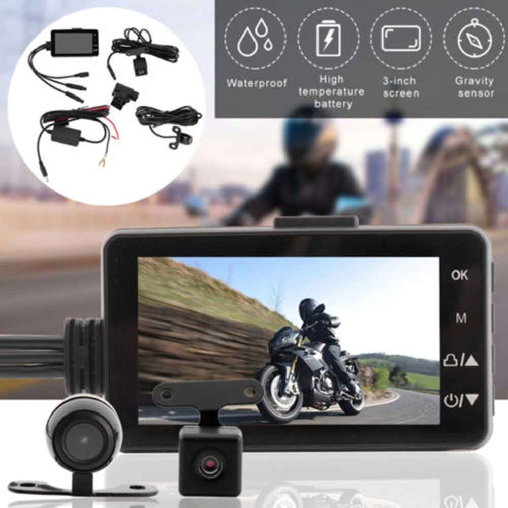 Motorcycle Action Sport Camera HD Recording with 3-inch LCD Display