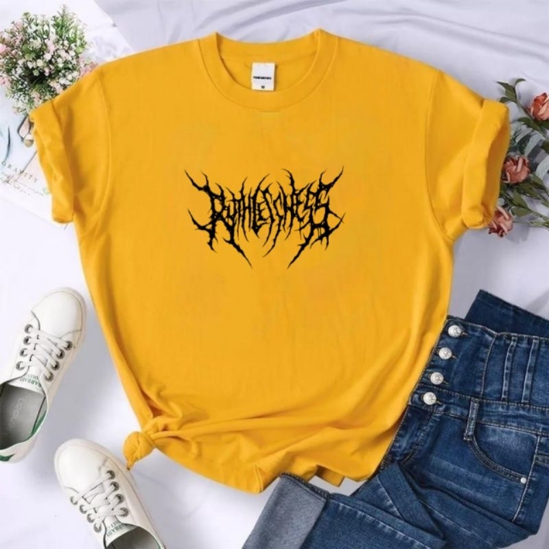 Kaos wanita atasan wanita distro lengan pendek kaos oblong cewek baju perempuan harajuku rl