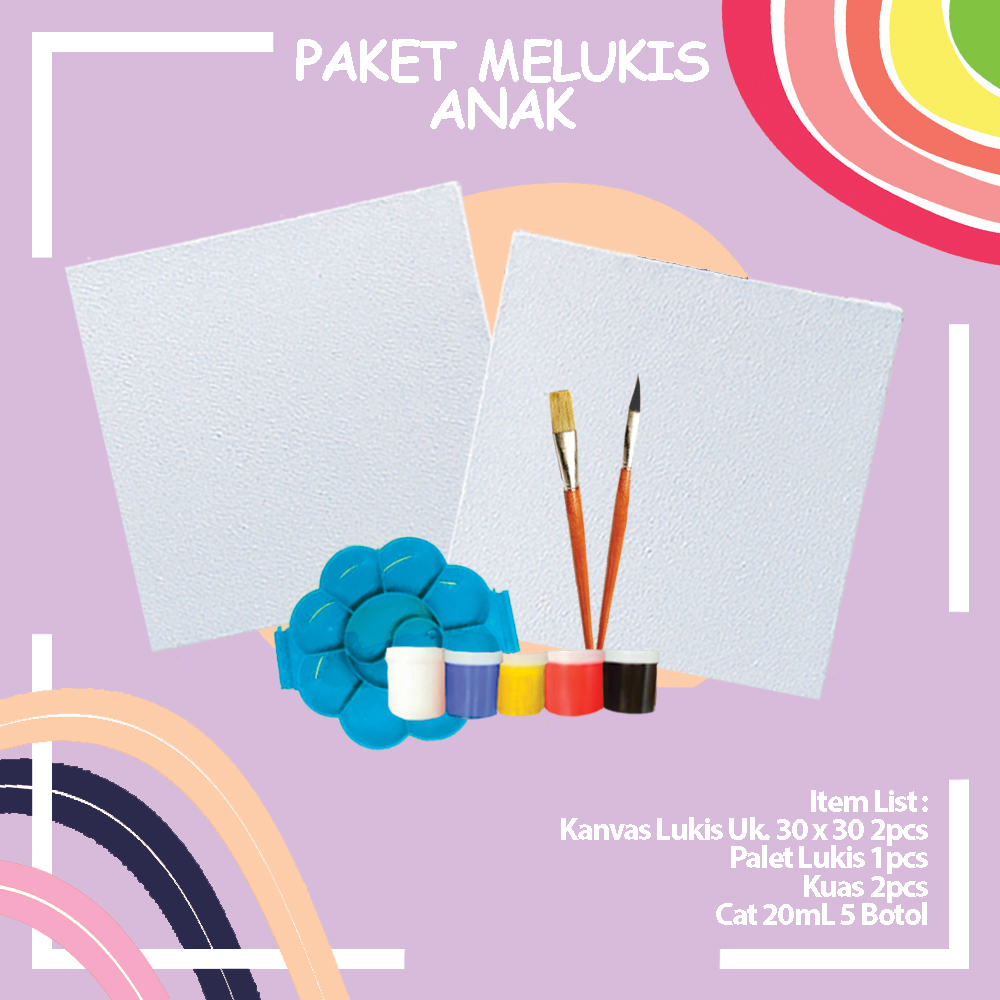 

Paket Melukis Kanvas Ukuran 30 x 30cm Murah Komplit Berkualitas