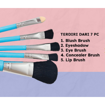 Kuas Make Up Brush Eyeshadow Set 5 IN 1 Mini Travel