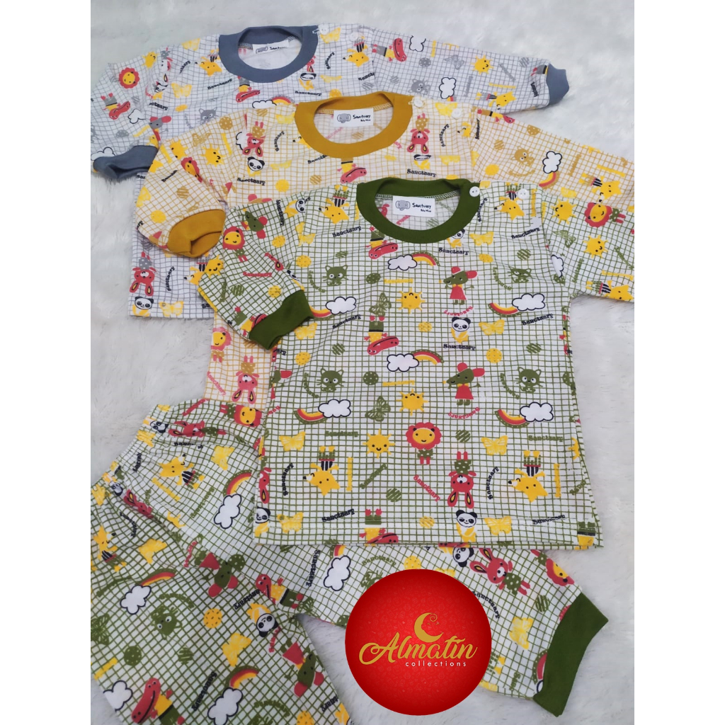 piyama bayi baju bayi laki laki 3 - 18 bulan