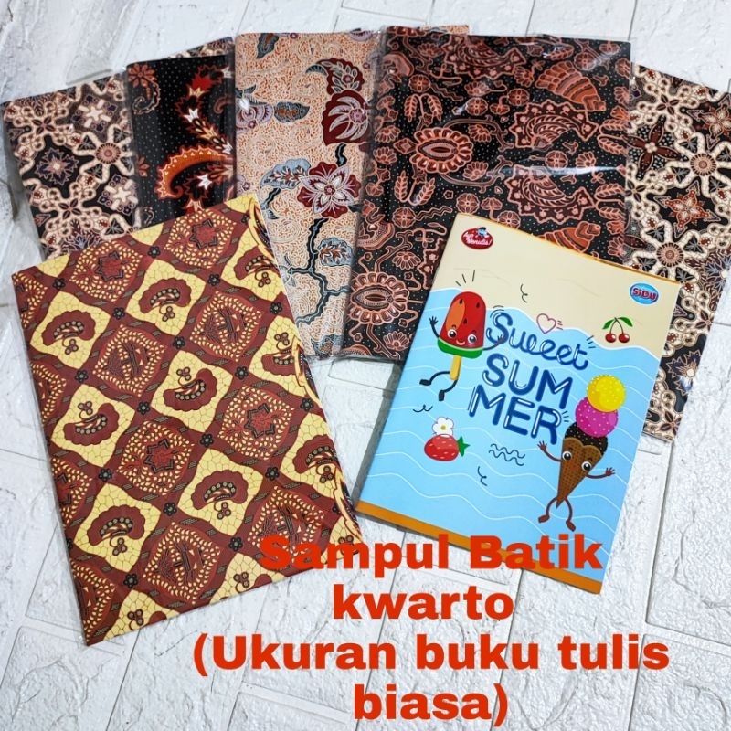 

Sampul buku tulis motif Batik ukuran kwarto bahan Premium glossy